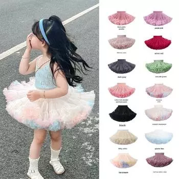 Высококачественная детская пачка второго поколения: Пышная юбка принцессы из сетки с широкой талией 120 cm