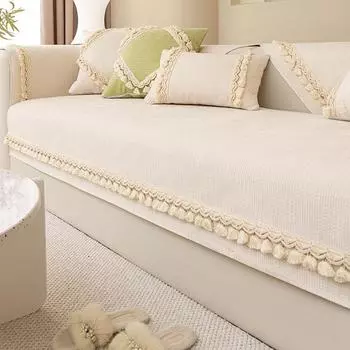 Высококачественная диванная подушка из синели, универсальный простой чехол для четырех сезонов, нескользящий чехол для дивана, три сиденья, одна императорская наложница, лето 70*70cm