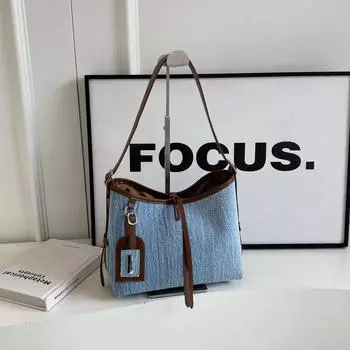 Высококачественная джинсовая сумка-ведро для женщин, новая модная сумка через плечо