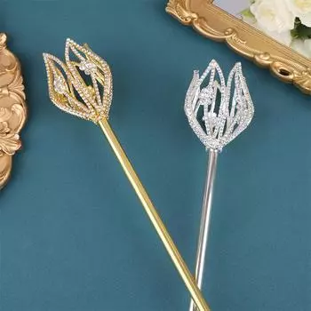Высококачественная фея принцесса королева цветок тюльпан скипетр искусственный декор палочка церемония награждения аксессуары золотой