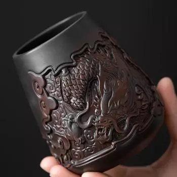 Высококачественная фиолетовая керамика для чайной церемонии Six Gentlemen Hand Carving Керамика Blackwood Solid Kung Fu Чайный сервиз Аксессуары