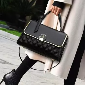 Высококачественная фурнитура для украшения, большая вместительная женская сумка через плечо, модная женская сумка для отдыха, весенняя универсальная женская сумка на одно плечо 16*26*12cm чёрный