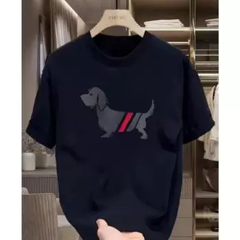 Высококачественная футболка из чистого хлопка с принтом слона, новая, для пар, с коротким рукавом, универсальный топ с круглым вырезом S