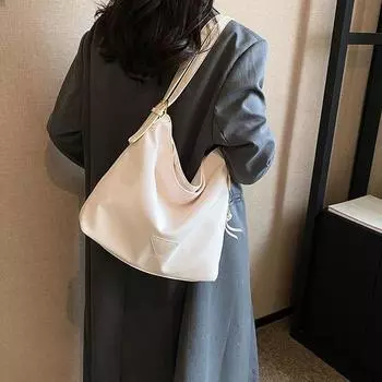 Высококачественная и нишевая сумка через плечо для студенток, повседневная и ленивая сумка через плечо для поездок на работу, сумка-тоут из мягкой кожи