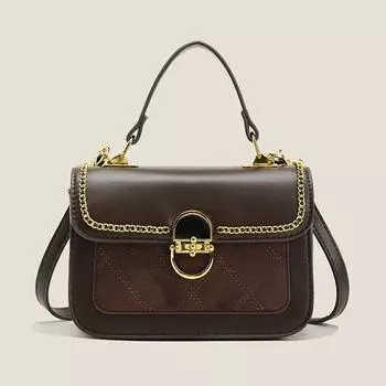 Высококачественная и новая женская маленькая квадратная сумка из искусственной кожи, европейская и американская ниша в стиле ретро, высокоэстетичная сумка через плечо на одно плечо