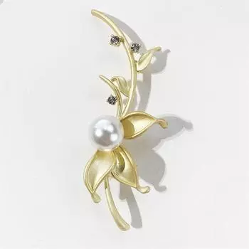 Высококачественная изысканная элегантная брошь из сплава с цветочным жемчугом и корсажем, аксессуары, одежда