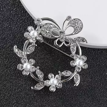 Высококачественная изысканная брошь-гирлянда из сплава с жемчугом, модная одежда для девочек, аксессуары, брошь-корсаж