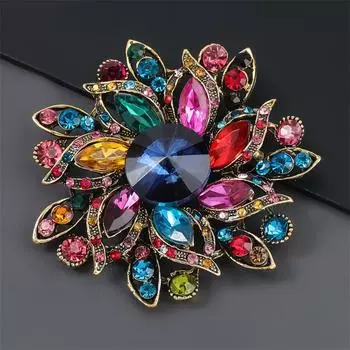 Высококачественная изысканная брошь из сплава со стразами Super Flash Super Fairy Flower, женская европейская и американская модная брошь