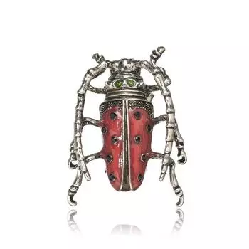 Высококачественная изысканная картина маслом в виде жука-насекомого из мультфильма, креативная брошь в виде платья со стразами, булавка со словом