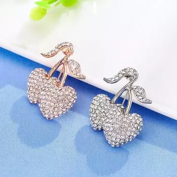 Высококачественная изысканная милая брошь в виде вишни, пара, брошь в виде фруктового свитера, платье-корсаж со стразами