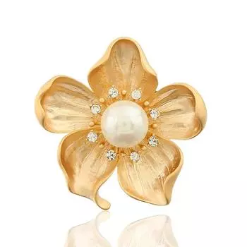 Высококачественная изысканная мода ретро сплав цветок горный хрусталь жемчужная брошь корсаж костюм аксессуары