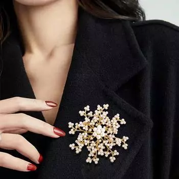 Высококачественная изысканная модная женская одежда, цветочные украшения, аксессуары, сумки, снежинки, жемчужные броши