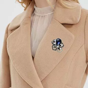 Высококачественная изысканная ретро-брошь в виде мака, роскошное шерстяное пальто с кристаллами, аксессуары для корсажа