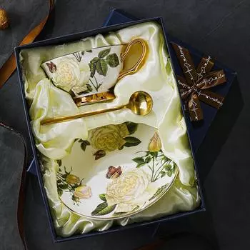 Высококачественная керамическая кофейная чашка, дизайнерское чувство, изысканный, роскошный, английский послеобеденный чайный сервиз в европейском стиле 220ml