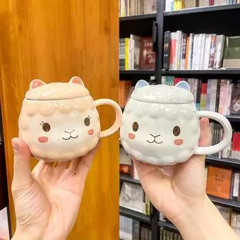 Высококачественная керамическая кружка из альпаки, кружки для кофе, чая, забавная посуда для напитков, кухни, столовой, бара, дома и сада 380ml