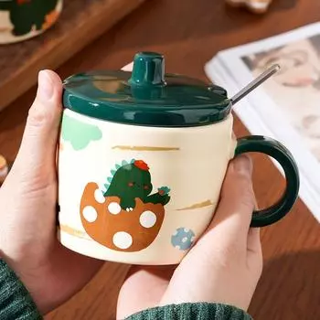 Высококачественная керамическая кружка с изображением маленького динозавра, домашний набор, кружка для завтрака в офисе, небольшой подарок 350ML