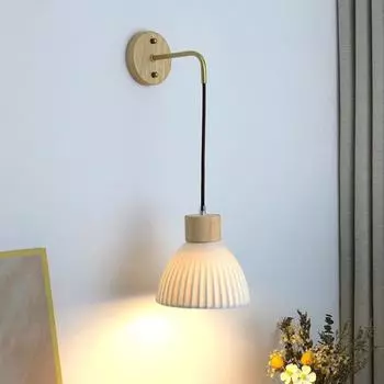 Высококачественная керамическая лампа для спальни с ветром из дерева, подвесная проволочная лампа для настенного светильника в скандинавском японском стиле, теплая лампа для гостиной