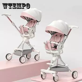 WTEMPO Высококачественная коляска Четырехколесная Детская Младенческая Легкая Складная Двусторонняя Тележка Товары Для Матери и Ребенка Инструмент Для Путешествий с Ребенком 70*35cm розовый