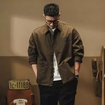 Высококачественная комбинированная хлопковая куртка, мужская весенняя модная джинсовая куртка, классное пальто S имбирный