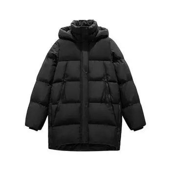 Высококачественная контрастная хлопковая куртка с капюшоном, средней и длинной длины, модная и теплая куртка XXL