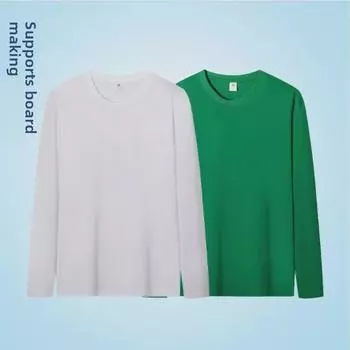 Высококачественная корпоративная рубашка CVC с круглым вырезом и длинным рукавом — индивидуальный дизайн рабочей одежды и культуры XXXL оранжевый