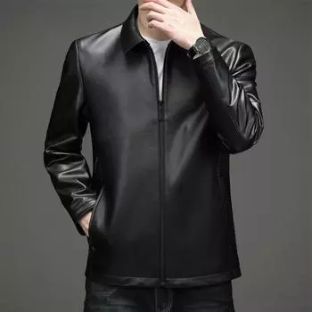 Высококачественная кожаная куртка для мужчин, весенне-осенняя новая куртка из овечьей кожи для мотоциклистов среднего и молодого возраста для отдыха 4XL