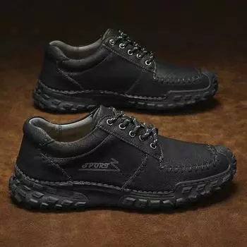 Высококачественная кожаная повседневная спортивная обувь для мужчин, походная обувь для активного отдыха 38 хаки