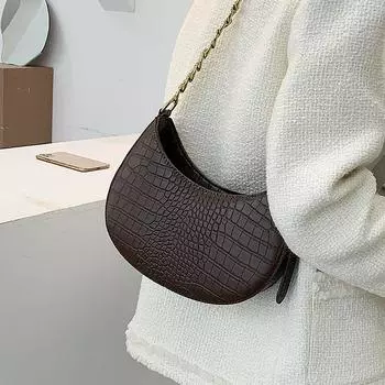 Высококачественная кожаная текстура личи, модная сумка через плечо, дизайн цепочек, новая сумка через плечо в корейском стиле в стиле ретро для поездок на работу, квадратная сумка (20cm<Max Length<30cm)