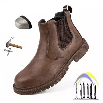 Высококачественная кожаная водонепроницаемая защитная рабочая обувь для мужчин, стальные ботинки, мужская обувь, неразрушимая обувь 40