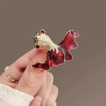 Высококачественная красная золотая рыбка брошь женская высококлассная Sense Of Good Luck корсаж кои универсальные аксессуары куртка креативный подарок булавка