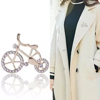 Высококачественная креативная брошь для любителей велосипедов со стразами, маленькая велосипедная брошь со стразами, креативная пряжка для шелкового шарфа, женская