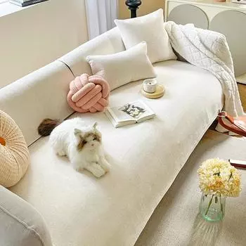 Высококачественная кремовая простая однотонная утолщенная подушка для дивана из синели, чехол для дивана 70*70cm