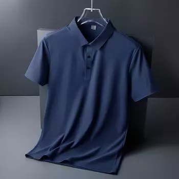 Высококачественная крутая рубашка, мужская летняя удобная повседневная качественная рубашка поло, темпераментный деловой стиль, лацкан, однотонный топ M белый