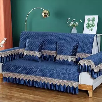 Высококачественная кружевная подушка для дивана на все сезоны, противоскользящая подушка для сиденья на троих, современный чехол для дивана, пыленепроницаемое универсальное полотенце, украшение для дома 90*60CM