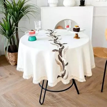 Высококачественная кружевная скатерть из чистого хлопка белого цвета, покрытие для обеденного стола, тканевое искусство, французский двор, высокая мода, ретро, классика, мат 140*140cm