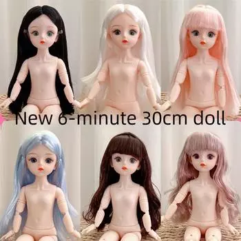 Высококачественная кукла BJD высотой 30 см с 20 шарнирами и разноцветными контактными линзами Head Only (No Body)