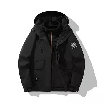 Высококачественная куртка для активного отдыха на весну и осень в одном стиле, комплект из двух предметов, пары могут снимать головные уборы, водонепроницаемая и ветрозащитная куртка. XS