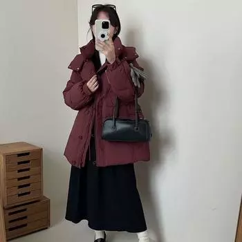 Высококачественная куртка из белого утиного пуха средней и длинной толщины 90, женская, 2024, новое тонкое пальто с завязками на талии, прилив S