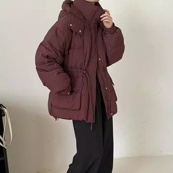 Высококачественная куртка-пуховик с утягивающим эффектом для женщин 2024 года, зимняя новая модная тонкая теплая куртка из белого утиного пуха, устойчивая к холоду One Size