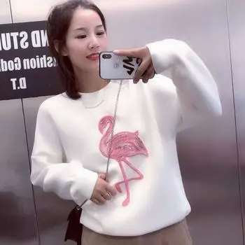 Высококачественная куртка с капюшоном с цветочной вышивкой для студенток, модная верхняя одежда с длинными рукавами и верхним бельем для весны и осени M чёрный