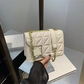 Высококачественная квадратная сумка с бриллиантовой цепочкой, женская осенняя мода, универсальный дизайн, сумка-мессенджер через плечо розовый