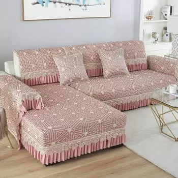 Высококачественная льняная ткань из синели, жаккардовая противоскользящая ткань для диванной подушки, сезонный чехол для подушки сиденья и полотенце 68*70+15