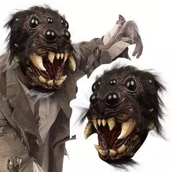 Высококачественная латексная маска паука для косплея, реалистичный жуткий костюм для вечеринки на Хэллоуин, реквизит, унисекс, прочный шлем паука