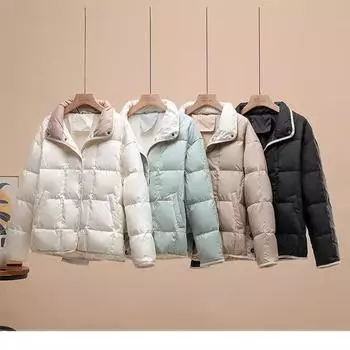 Высококачественная легкая и тонкая зимняя новая куртка-пуховик для женщин 2024 года, короткая модная куртка иностранного стиля, подходящая по цвету S хаки