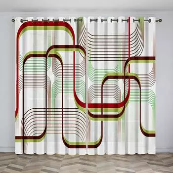 Высококачественная легкая роскошная цифровая печатная штора для главной комнаты, украшение дома, 90 г полиэфирного волокна, ткань для штор, две панели W50xH130(CM)x2pcs&Hook красный