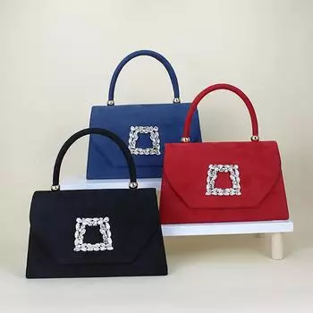 Высококачественная легкая роскошная дизайнерская сумка Sense, элегантная, темпераментная, бархатная, с инкрустацией бриллиантами, квадратная женская сумка через плечо