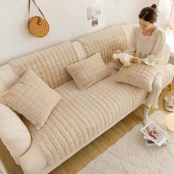 Высококачественная легкая роскошная меховая плюшевая подушка для дивана, утолщенная зимняя стильная высококачественная подушка для дивана в стиле кошачьего полотенца 70*70cm