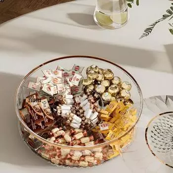 Высококачественная легкая роскошная тарелка для фруктов, домашняя коробка для конфет, вместительная коробка для хранения ореховых закусок