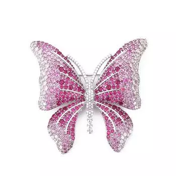 Высококачественная легкая роскошная тяжелая промышленная бабочка циркониевая брошь аксессуары для одежды костюм чонсам свитер корсаж анти-световая булавка розы красного