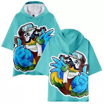 Высококачественная летняя мужская футболка с капюшоном Indigo Park, уличная одежда, футболки с короткими рукавами, молодежная спортивная футболка свободного кроя для активного отдыха XS